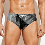 Black And White Banana Leaf Print Men's Swim Briefs