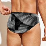 Black And White Banana Leaf Print Men's Swim Briefs
