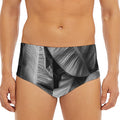 Black And White Banana Leaf Print Men's Triangle Swim Briefs