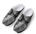 Black And White Banana Leaf Print Mesh Casual Shoes