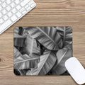Black And White Banana Leaf Print Mouse Pad