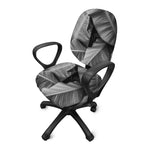 Black And White Banana Leaf Print Office Chair Cover
