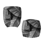 Black And White Banana Leaf Print Office Chair Cover