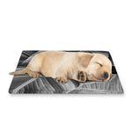 Black And White Banana Leaf Print Pet Cooling Mat Cover