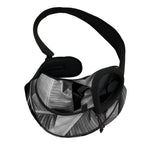 Black And White Banana Leaf Print Pet Sling Carrier