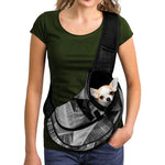 Black And White Banana Leaf Print Pet Sling Carrier