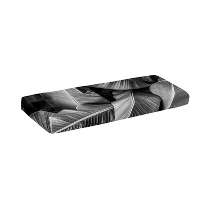 Black And White Banana Leaf Print Piano Keyboard Cover
