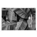 Black And White Banana Leaf Print Placemat