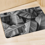 Black And White Banana Leaf Print Polyester Doormat