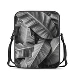 Black And White Banana Leaf Print Rectangular Crossbody Bag