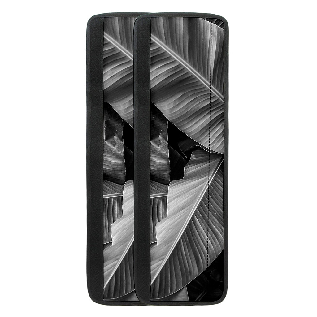 Black And White Banana Leaf Print Refrigerator Handle Covers