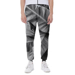 Black And White Banana Leaf Print Scuba Joggers