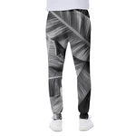 Black And White Banana Leaf Print Scuba Joggers