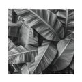 Black And White Banana Leaf Print Silk Bandana