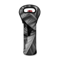 Black And White Banana Leaf Print Single Neoprene Wine Tote