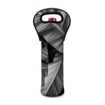 Black And White Banana Leaf Print Single Neoprene Wine Tote