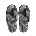 Black And White Banana Leaf Print Slippers