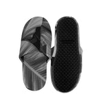 Black And White Banana Leaf Print Slippers
