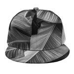 Black And White Banana Leaf Print Snapback Cap