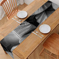 Black And White Banana Leaf Print Table Runner