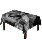 Black And White Banana Leaf Print Tablecloth