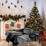 Black And White Banana Leaf Print Tablecloth