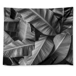 Black And White Banana Leaf Print Tapestry