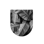 Black And White Banana Leaf Print Toilet Lid Cover