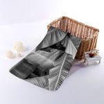 Black And White Banana Leaf Print Towel