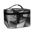 Black And White Banana Leaf Print Travel Makeup Bag