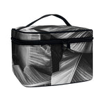 Black And White Banana Leaf Print Travel Makeup Bag