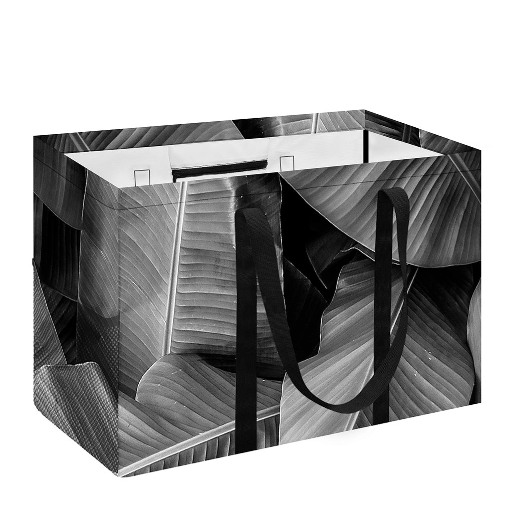 Black And White Banana Leaf Print Utility Tote Bag