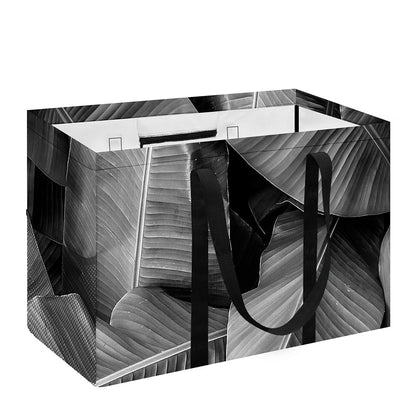 Black And White Banana Leaf Print Utility Tote Bag