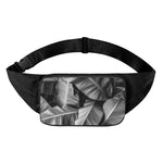 Black And White Banana Leaf Print Waist Bag