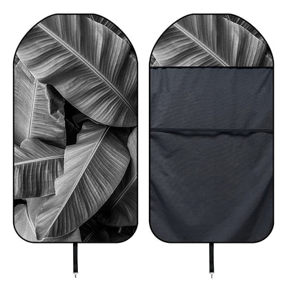 Black And White Banana Leaf Print Waterproof Car Seat Cover
