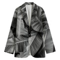 Black And White Banana Leaf Print Women's Blazer