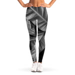 Black And White Banana Leaf Print Women's Leggings