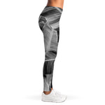Black And White Banana Leaf Print Women's Leggings