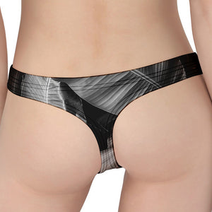 Black And White Banana Leaf Print Women's Thong