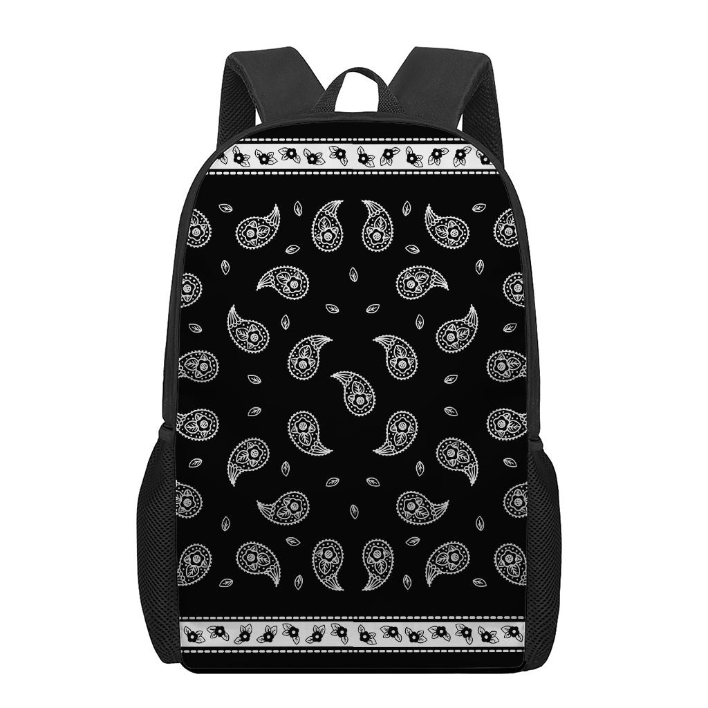 Black And White Bandana Print 17 Inch Backpack