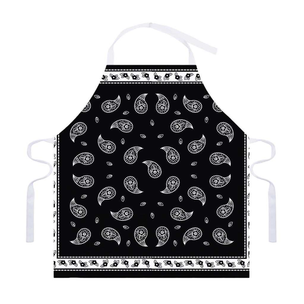 Black And White Bandana Print Adjustable Apron
