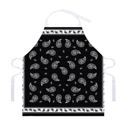 Black And White Bandana Print Adjustable Apron