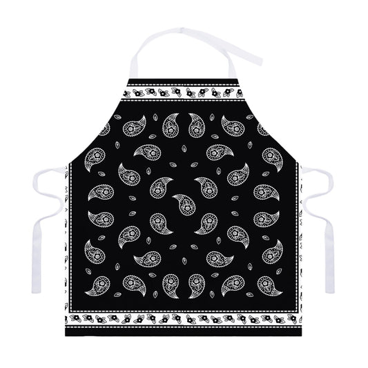 Black And White Bandana Print Adjustable Apron