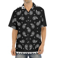 Black And White Bandana Print Aloha Shirt