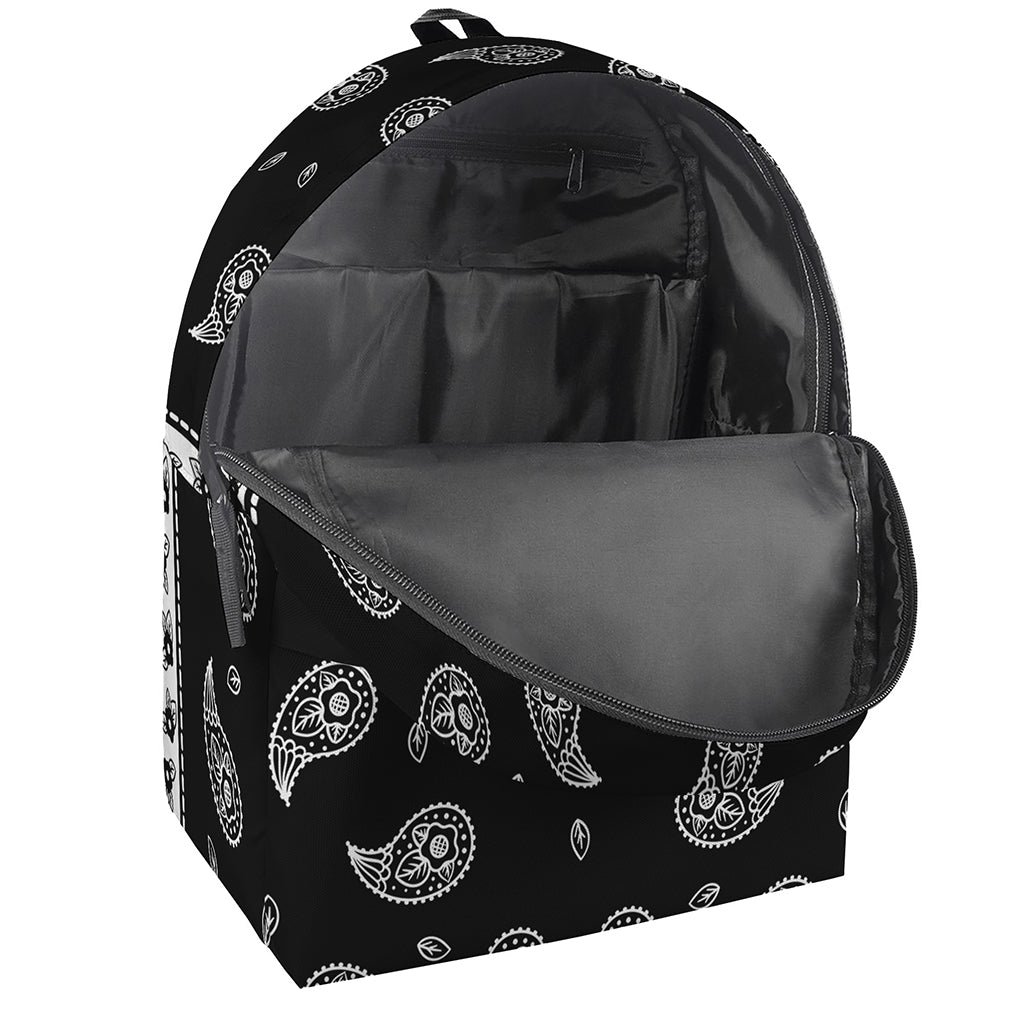 Black And White Bandana Print Backpack