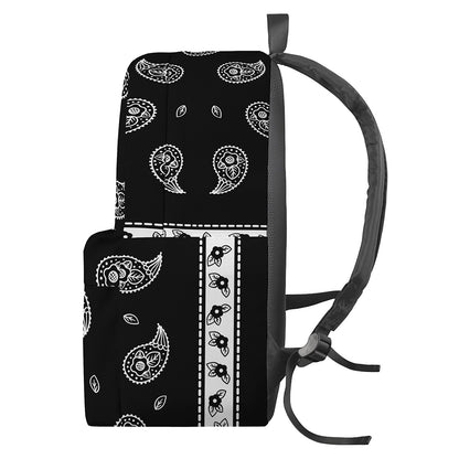Black And White Bandana Print Backpack
