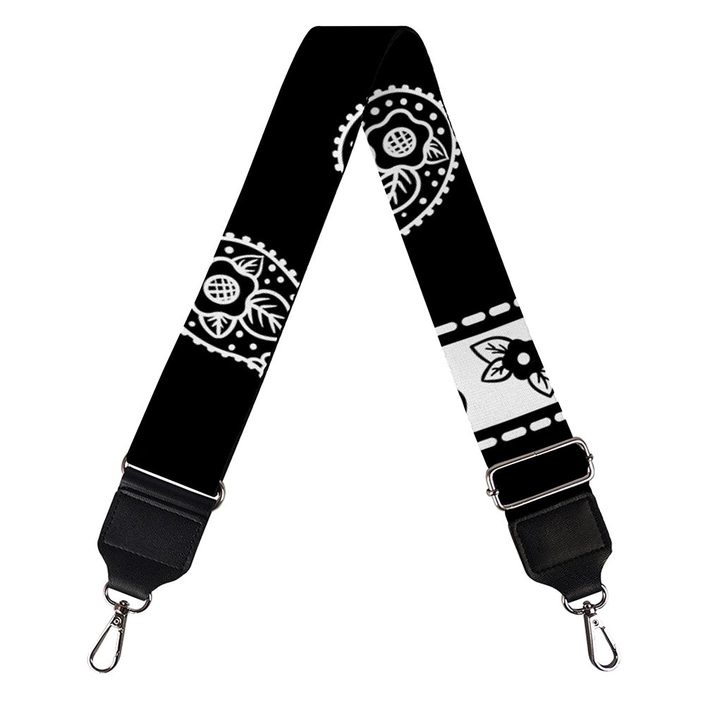 Black And White Bandana Print Bag Strap