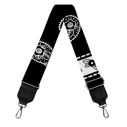 Black And White Bandana Print Bag Strap