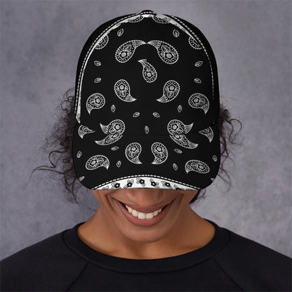 Black And White Bandana Print Baseball Cap