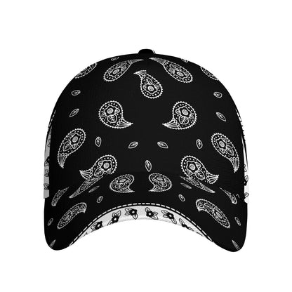 Black And White Bandana Print Baseball Cap